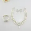 2017 Luxury Bridal Accessories Pearl Necklace Earring Accessories crystal Wedding Jewelry Sets Fashion Style Hot Sale