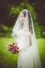 Hot Amazing Najwyższej jakości Najlepsza Sprzedaż Romantyczna Katedra Biała Ivory Cut Edge Veil Swarovski Bridal Head Kawałki na suknie ślubne