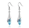 Flash Diamond Autriche Boucles d'oreilles en cristal Long Dangle Bijoux en cristal en argent sterling Water Dorp Long Dangle Boucles d'oreilles