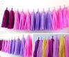 1bag (5 stuks met touw) Tissue Paper Kwastels Garland DIY Bruiloft Evenement Verjaardag Party Decoration Product Supply -WT001