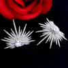 Mode cristaux émeraude boucles d'oreilles argent strass fleur boucle d'oreille pour femmes bijoux de mariée 2 couleurs cadeau de mariage pour ami2303