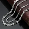 Fashion New 24 '' Silver 316L Rostfritt stål Vete Braid Link-Chain Halsband Kvinnor Mäns Smycken Gifts Bredd 3/4/5 / 6mm