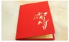 Mignon 3D papillon fleur cartes de voeux papier fait main créatif joyeux anniversaire carte fournitures de fête de fête