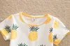 2016 novo verão crianças cheia de limão t-shirt de manga curta abacaxi impresso meninos meninas de algodão frutas camiseta crianças bebê roupas tamanho 80-120cm