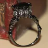Size 5-11 Vintage Jewelry Professional Wholesale 10KT Black Gold Filled Sapphire CZ Diamond Gemstones Wedding Women Skull Ring for Love Gift