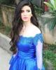 2017 New Sexy Vestidos de Cocktail Fora Do Ombro Mangas Compridas Lace Beads Azul Royal Curto Homecoming Vestido Festa Formal Prom Vestido