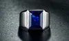Victoria Wieck Men Fashion Jewelry Solitaire 10ct Blue Sapphire 925 Sterling silver Simulated Diamond Wedding Band finger Ring Gif255e