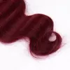 Extensions de cheveux Ombre BrazilianVirgin Hair vague de corps couleur bicolore 1b99j ou 1b / bordeaux 100 cheveux humains armure beauté 4pcs / lot doubles trames