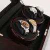 Mahogny Wood Leather Watch Accessories Box For Automatic Watch Winder Case Lock Rotator Storage Movement Ratator Boxes Winders GL225Z