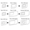 5 في 1 Universal Mini SIM Card Adapter Adapter Case Tool Kits for Nano Micro Sim Card TF Card Card Resher5287426