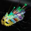 rain fiber hair mask colorful butterfly light Mask Masquerade Party Princess Led Rave Toy