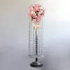 Wholesale acrylic bead artificial flower pot wedding centerpiece decoration tall trumpted shape vase