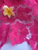 Magnifique fuchsia broderie soluble dans l'eau guipure dentelle avec motif de fleurs cordon africain dentelle tissu pour robe de soirée QW17-4