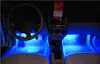 Universal Azul Luz Interior del Coche Lámpara de Atmósfera LED 4 in1 12 V Decoración Piso Luz Interior Accesorios Car Styling