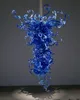 Lamps Contemporary Lustre LED Crystal Pendants Lamp Italian Style Hand Blown Murano Glass Blue Chandelier