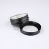 New Arrival High Quality Make Up Tools,50pcs x 60g Black Aluminium Cosmetic Jars,Cap With Window, 2oz Metal Display Box