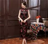 Şangay Hikayesi yeni varış Kolsuz ulusal eğilim elbise çin tarzı elbiseler uzun cheongsam çin elbise Keyhole Qipao Renkli
