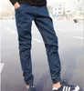 Wholesale 2016 Denim Jeans Men Cuffed Leg Pants Teenagers Elastic Waist Drawstring Ninth Pants Boys Hip Hop Harem Pants 27-34