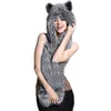 Wholesale-Fashion Warm Winter Scarves Faux Animal Fur Hat Fluffy Scarf Shawl Glove Plush Cap Gloves Hats Xmas a2 Q1