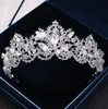 Nowy moda barokowy luksusowy kryształ AB Bridal Crown Tiaras jasne złote diademy dla kobiet Bride Wedding Hair Akcesoria 93233029