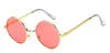 Ozean Süßigkeiten Farbe Linsen Pink Blue Gothic Steampunk Unisex Sonnenbrille Männer Frauen Brille runde Marke Designer Sonnenbrillen Spiegel