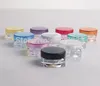 2000 stks/partij 3G Vierkante Crème Potten Clear Plastic Make-Up Sub-bottelen, Lege Cosmetische Container, kleine Sample Masker Bus