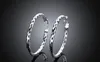 10Pairs / Lot Smycken Högkvalitativ plätering 925 Sterling Silver Ear Hoop Örhängen Mode gåvor 40mm Snakeskin Hyperbole Big Ear Ring