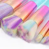 Set di pennelli per trucco Cystal 10pcs Rainbow Soft Hair Foundation Concealer Cosmetic Kabuki Make Up Brush kit Tools