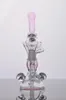 New arrival Double Recycler Bong hookahs Glass bongs water pipe with bowl oil rig Glass Shisha Color