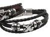 Men Leather Bracelets Black Coffee Color X letter Fashion Style Punk Jewelry Boy Handmade Charm Bracelets Free Shipping