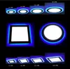 Çift renkli LED panel ışıkları 6W 9W 16W 24W 3 Modeller Gömme Tavan Led Lambalar Ağrı Işıkları Yuvarlak/Kare Beyaz+Mavi