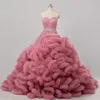 2023 Abiti Quinceanera colorati di lusso Abiti da ballo Treno lungo Perline Nuvola Designer Sweet 16 Abiti Sweetheart Plus Size Abito da sposa