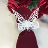 F14 240pcs Laser Cut Hollow Butterfly Papper Kort Servett Ring Serviette Buckle Holder Hotell Bröllopsfest Favorit Decoration