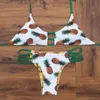 Geri Döner Ananas Baskılı Bikiniler Kadınlar Için Set Mayo Beachwear Mayo Ücretsiz Kargo