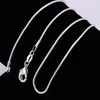 Retail 10st 925 Silver Smooth Snake Chains Halsband 1mm Snake Chain Mixed Size 16 18 20 22 24 tum Hot Sale