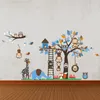 Large Tree Animal Wall Stickers for Kids Room Decoration Monkey Owl Fox Bear Zoo Stickers Cartoon DIY Children Baby Home Decal Mur6216066