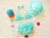 4 Colors Girls Swimwear Lace Tiered BikiniCap Swimming Suit For 18 years old baby girls9272344