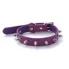 Good spiked studded leather dog collars one row chromed mushrooms spikes pet collar 6 colors 4 sizes for cat puppy dogs