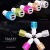 Colorful Led Car Charger 2 ports Cigarette Port 5v 2.1A Micro auto power Adapter Dual USB for Phone 7 plus samsung s7