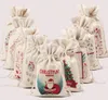 Borsa natalizia grande in tela 9 stili Borsa con coulisse Babbo Natale monogrammabile con renne, borse per sacchi natalizi monogrammabili