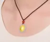 Gold Inlaid Jade Pendant Peach (Live). Talisman halsband hängsmycke