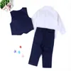 Wedding baby boy suit outfit kid clothing set shirt waistcoat pants tie 4piece outfits boys formal clothes sequin dot tuxedos sui3051561