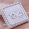 Boucle d'oreille plaquée argent sterling pour femmes, 10 paires par lot, style mixte EME30, plaque de mode, boucles d'oreilles lustre pendantes en argent 925, nouvelle collection