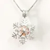 Christmas Snowflake Style Locket Cage Pendant, Can Open Pearl Bead Pendant Mounting For DIY Necklace Bracelet Lovely Charms