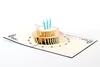 3D всплывающее благословение карты ручной работы с Днем рождения торт поздравительные открытки с конвертом киригами оригами сложить бумаги искусства событие праздничные атрибуты
