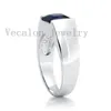 Vecalon Marke Ehering für Männer 4ct Saphir Cz Diamant 925 Sterling Silber männlich Engagement Fingerring Modeschmuck