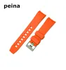 20mm 22mm New Black Orange Diver Rubber Curved End Watch Band Strap Use för Omega Watch1681262