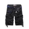 Wholesale-New Brand Men Casual Solid Color Bermuda Loose Cargo Shorts Men Masculina Large Size Design Multi-Pocket Overalls 4 colors A057