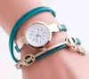 Chaude Multicouche Dames Bracelet Montre Cadran Rond PU Bande En Cuir Enroulement Rinestones Boucle Montres pour Femmes Pas Cher Livraison Gratuite