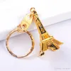 Vintage Eiffel Tower Keychain carimbado Paris France Tower Pingente Key Ring Presens Moda Chain Chain Gold Sliver Bronze9880042